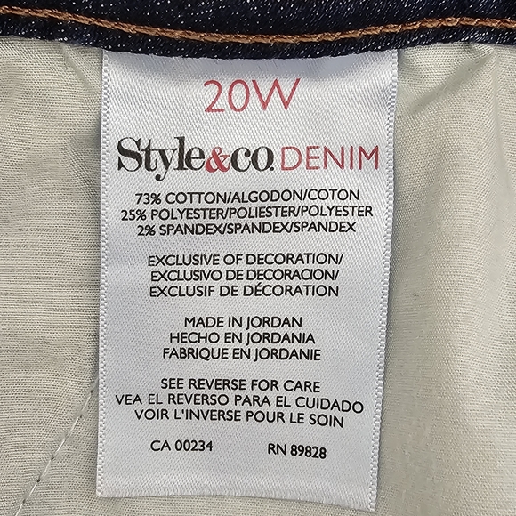 Style & Co Slim Leg High Rise Tummy Control Curvy Jeans Women's Size 20W NEW - Picture 4 of 9